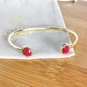 Raspberry Labradorite Davie Cuff Bracelet in Gold